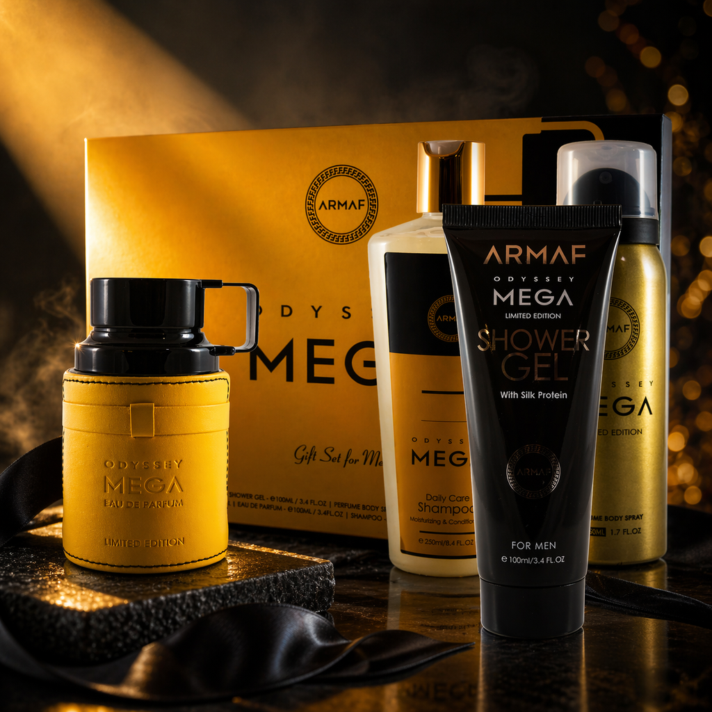 ARMAF Odyssey Mega Limited Edition Gift Set for Men – 4 Piece Collection