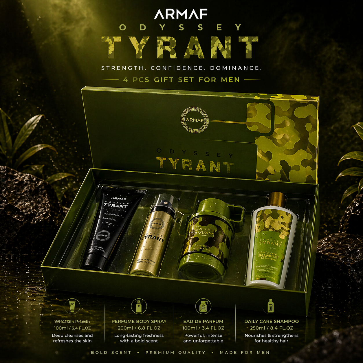 ARMAF Odyssey Tyrant Special Edition Gift Set for Men – 4 Piece Collection