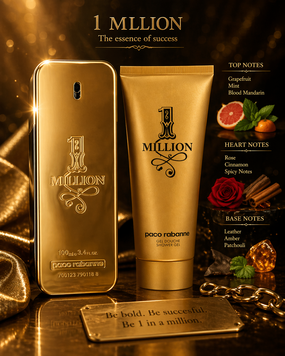 Paco Rabanne 1 Million Gift Set – 100 ml EDT + Shower Gel