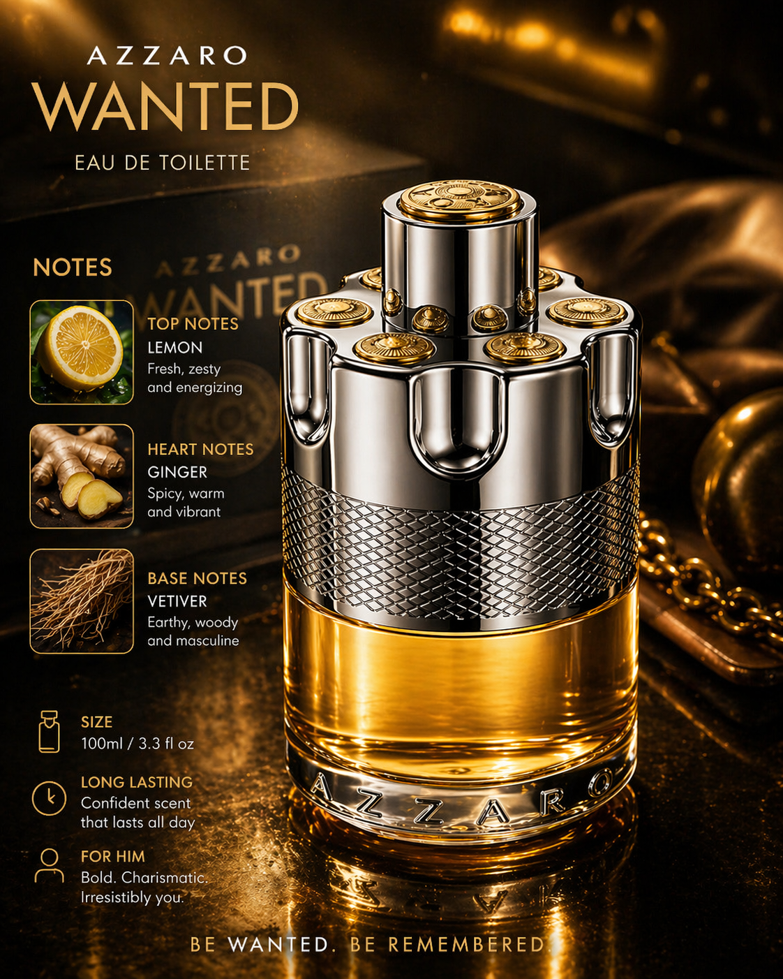 Azzaro Wanted Eau de Toilette (100ml / 3.3 fl oz)